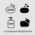 4 Vector illustrations, soap, transparent background PNG Royalty Free Stock Photo