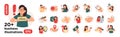 Vector illustrations of digital marketing with characters. The concept of a business idea, startup, organization