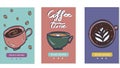 Vector illustrations of Specialty coffee, cupping, roasters. Template for banner, landing page, website, advertisement, blog