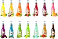 Vector illustrations of various soda bottles