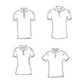 Vector Illustrations of Women`s Fashion Garments. t shirt vector sketch illustration Royalty Free Stock Photo