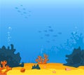 Vector Illustrator of background underwater on the sea Royalty Free Stock Photo