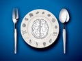 Vector illustrator of food for Brain Royalty Free Stock Photo
