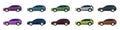 Vector or Illustrator of hatchback cars colorful collection.