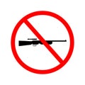 Vector, illustrator of no gun weapon sign. No weapons allowed si Royalty Free Stock Photo