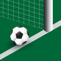 Vector illustrator of soccer ball on the goal line