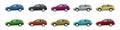 Vector or Illustrator of sport hatchback cars colorful collection.