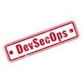 Illustratration of DevSecOps red rubber stamp with grunge effect. Isolated in white background Royalty Free Stock Photo