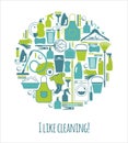 Vector illustratuon of cleaning. Royalty Free Stock Photo