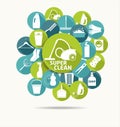 Vector illustratuon of cleaning. Royalty Free Stock Photo