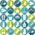 Vector illustratuon of cleaning.Icon background. Royalty Free Stock Photo