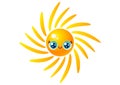 Vector illustratuon of sun in kawaii style Royalty Free Stock Photo