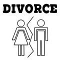 Vector illustrstion of divorced couple