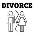 Vector illustrstion of divorced couple