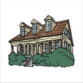 Vector Ilustration Cartoon Home, Building, Castle Royalty Free Stock Photo