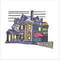 Vector Ilustration Cartoon Home, Building, Castle Royalty Free Stock Photo