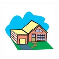 Vector Ilustration Cartoon Home, Building, Castle