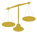 Vector ilustration of gold scale which can be used like a symbol of decission between two choices, things
