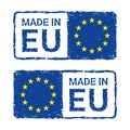 Made in European Union, EU vector letter stamp.