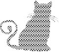 Vector image. Abstract image. Cat in ellipse gradient black dot in white space Royalty Free Stock Photo