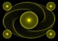 Vector image. Abstract image. Yellow circle line in dark space