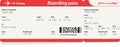 Vector image of airline boarding pass ticket