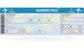 Vector image of airline boarding pass ticket