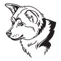 Vector image of Akita inu dog on white background
