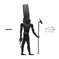 vector image with ancient Egyptian deity Anhur Royalty Free Stock Photo
