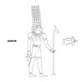 vector image with ancient Egyptian deity Anhur Royalty Free Stock Photo