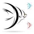 Vector image of an angel fish