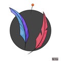 Halloween icon. Magical feather