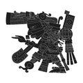 Vector image with Aztec god Tezcatlipoca lord of the Night