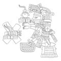 vector image with Aztec god Tezcatlipoca lord of the Night