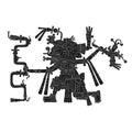 Vector image with Aztec god Tlaloc.God of the rain and water