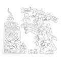 Vector image with Aztec god Tlaloc.God of the rain and water