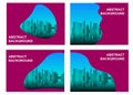 Vector image of a background of night city. Flat style. Silhouettes of buildings on a dark blue night background. Vector