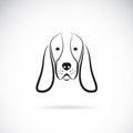 Vector image of a basset hound head