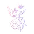 Vector image. Birds in flight hand drawing. The Fairy Bird