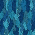 Vector image of blue feathers.