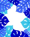 Vector image of blue leaves