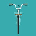 Vector image of a blue minion bike visible from the front Royalty Free Stock Photo