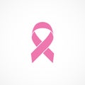 Vector image of breast cancer awareness ribbon.Pink ribbon. Royalty Free Stock Photo