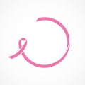 Vector image of breast cancer awareness ribbon.Pink ribbon.