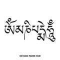 Vector Image With Buddhist Mantra Om Mani Padme Hum