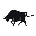 Vector Image Of A Bull. Cattle. Black And White Illustration.