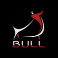 Vector image of an bull design on a black background. Royalty Free Stock Photo