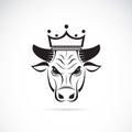 Vector image of a bull head wearing a crown Royalty Free Stock Photo