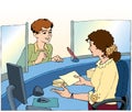 Vector image. Business conversation in the service sector