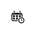 Vector image of the calendar. Calendar icon. Black laconic vector calendar.